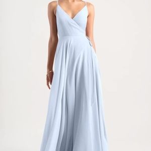 COPY - BRAND NEW Jenny Yoo James Blue Chiffon Wrap Dress